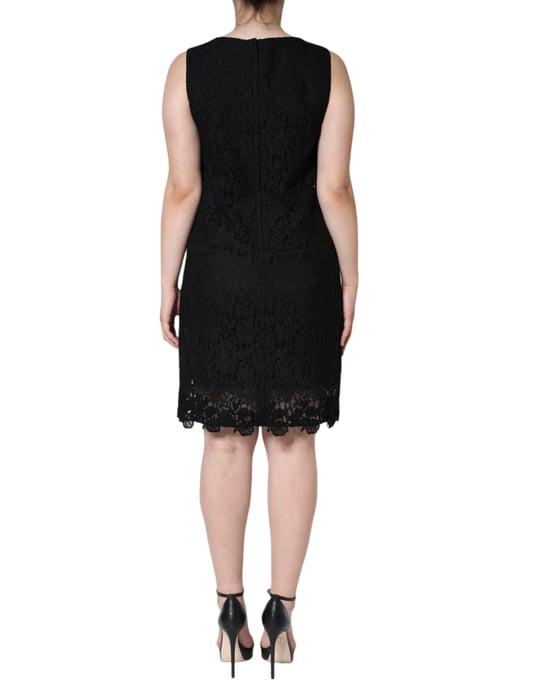 Vestido ajustado de encaje sin mangas con escote barco - Image 4