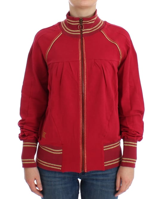 Chaqueta de punto roja con cierre delantero - Image 1