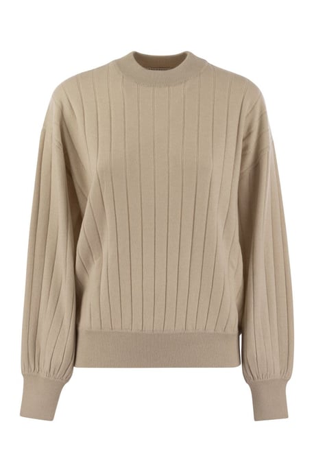 Suéter de cashmere con escote en V y collar - Image 1