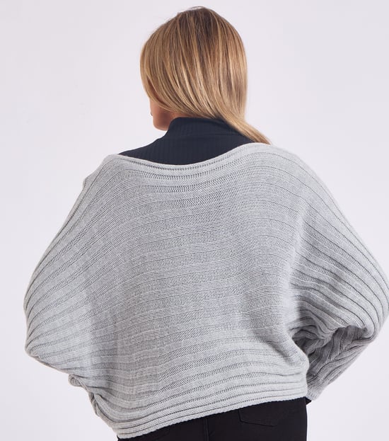 Jersey oversize de punto a rayas con mangas murciélago - Image 4