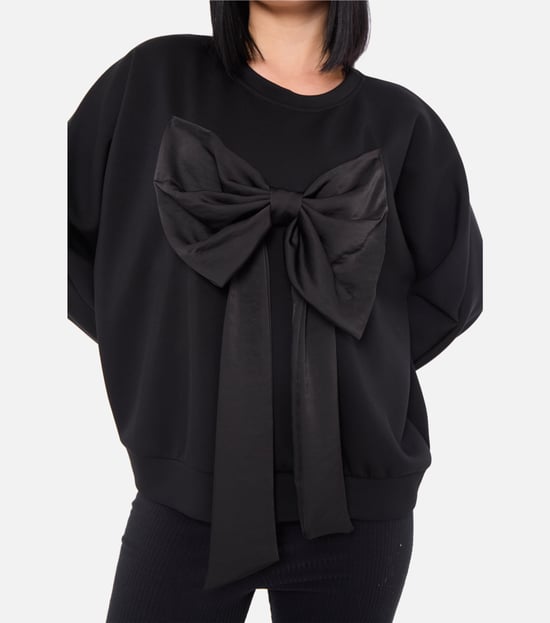Jersey oversize con lazo negro en la parte delantera - Image 2