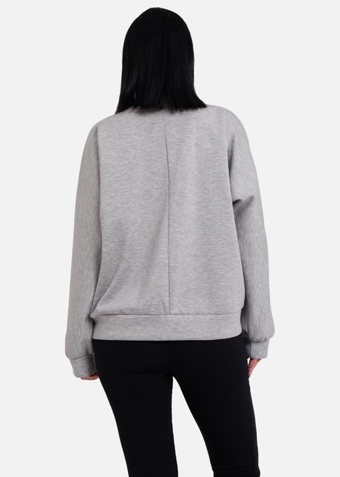 Jersey oversize gris con lazo delantero - Image 4