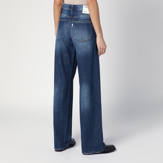 Jeans de pierna ancha Pop Blue con efecto desgastado - Image 2