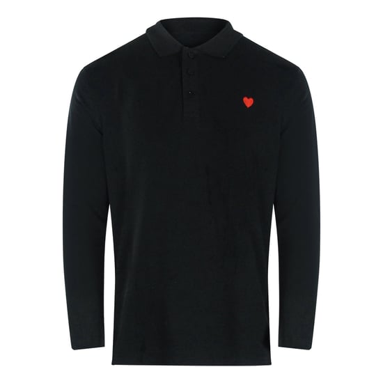Polo Negro De Manga Larga Con Logo De Corazón Pequeño De Love Moschino - Image 1