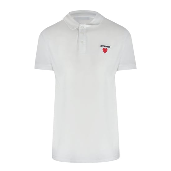 Polo Blanco Con Logo De Corazón De Love Moschino - Image 1