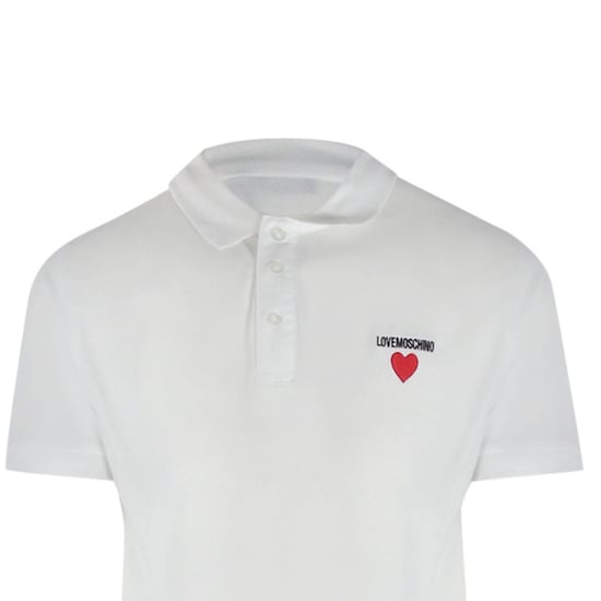 Polo Blanco Con Logo De Corazón De Love Moschino - Image 4