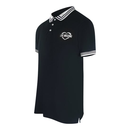 Polo Negro Con Cuello Con Ribete Doble Y Logotipo De Love Moschino - Image 2