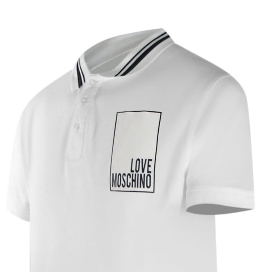 Polo Blanco Con Logo De Caja De Love Moschino - Image 3
