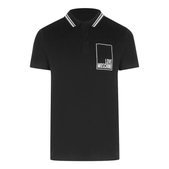 Polo Negro Con Logo De Caja De Love Moschino - Image 1