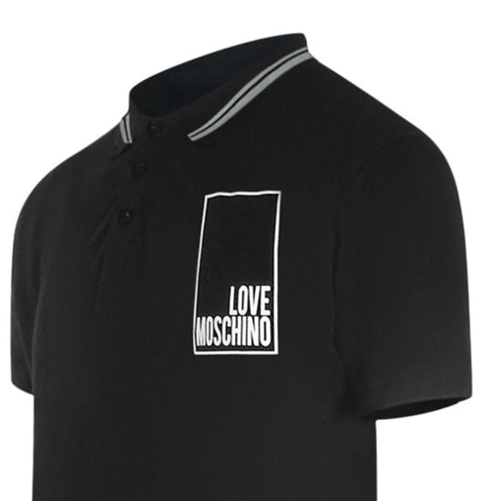 Polo Negro Con Logo De Caja De Love Moschino - Image 3