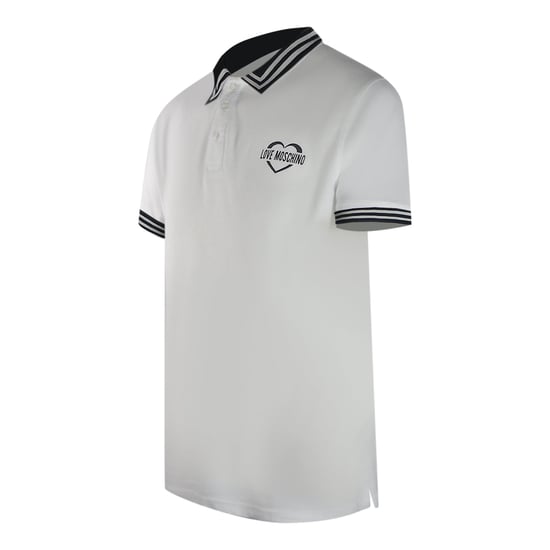 Polo Blanco Con Logo Love Moschino Y Cuello Con Ribete Doble - Image 2