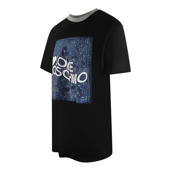 Camiseta Negra Con Estampado De Cachemira Y Logotipo De Love Moschino - Image 3