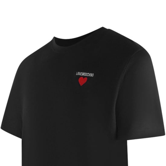 Camiseta Negra Con Logo De Corazón Pequeño De Love Moschino - Image 3
