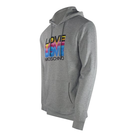 Sudadera Con Capucha Gris Con Logotipo Múltiple De Love Moschino - Image 3
