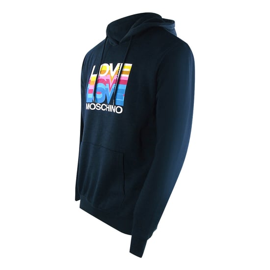 Sudadera Con Capucha Azul Marino Con Logotipos Múltiples De Love Moschino - Image 3