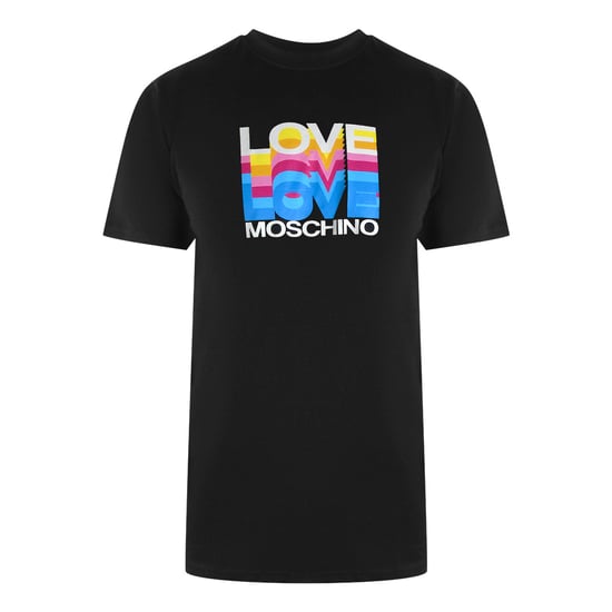 Camiseta Negra Con Logos Múltiples De Love Moschino - Image 1