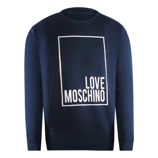 Sudadera Azul Marino Con Logo De Caja De Love Moschino - Image 1