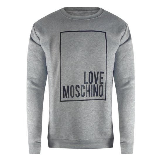 Sudadera Gris Con Logo De Caja De Love Moschino - Image 1