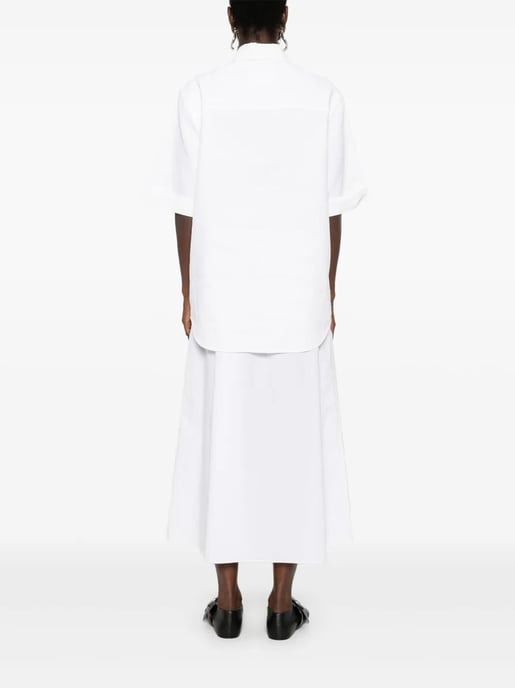 Camisa Ancha Plisada Blanca - Image 4
