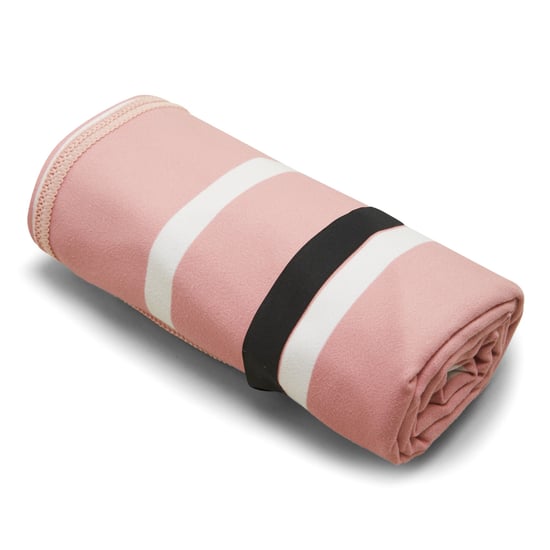 Regatta Striped Microfibre Beach Towel (Seashell Pink/White) - Image 4