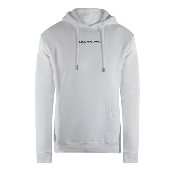 Sudadera Blanca Con Capucha Y Logo Liso De Love Moschino - Image 1
