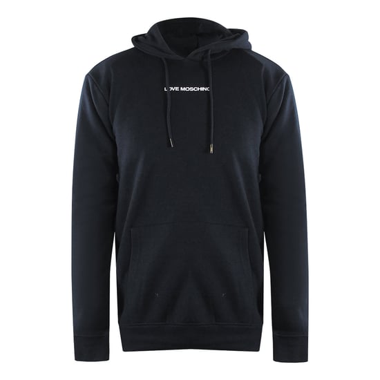 Sudadera Negra Con Capucha Y Logo Liso De Love Moschino - Image 1