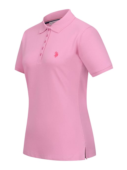 U.S. POLO ASSN. Camiseta polo femenina de manga corta hecha de elastano de algodón - Image 2