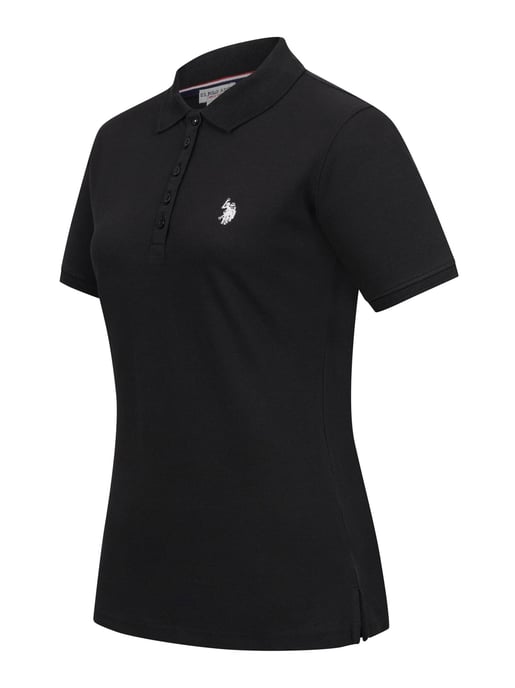 U.S. POLO ASSN. Camiseta polo femenina de manga corta hecha de elastano de algodón - Image 2