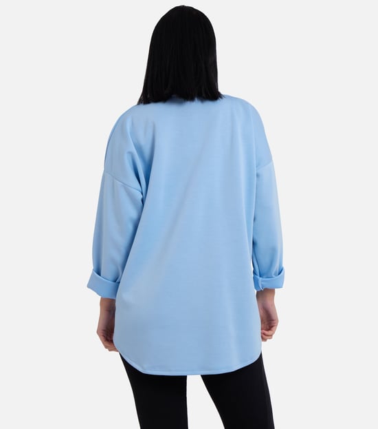 Jersey oversize con lazo contrastado en el lateral azul - Image 4
