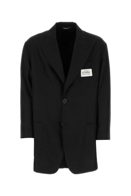 Blazer Oversize de Shantung Negro - Image 1