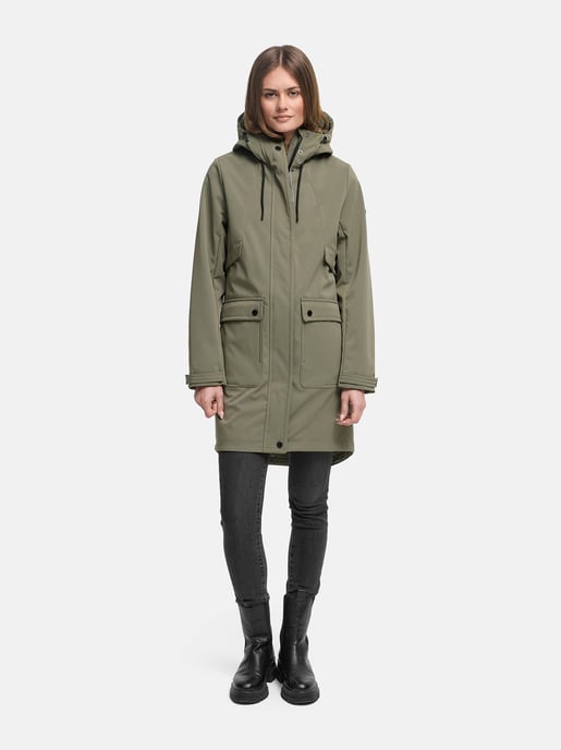 Chaqueta softshell de entretiempo para mujer Navahoo Morgennebel con capucha - Image 5