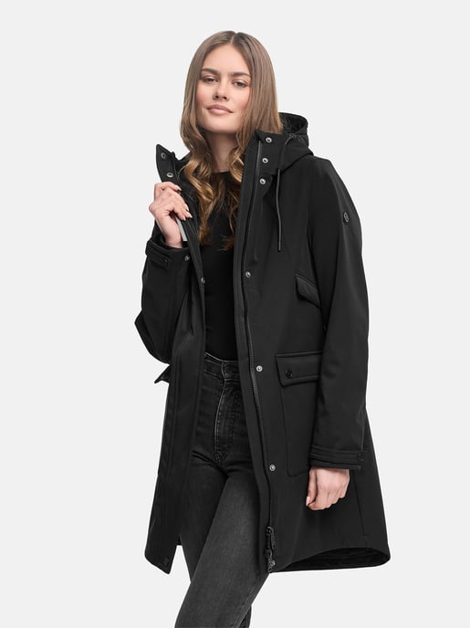 Chaqueta softshell de entretiempo para mujer Navahoo Morgennebel con capucha - Image 6