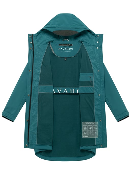 Chaqueta softshell de entretiempo para mujer Navahoo Morgennebel con capucha - Image 4