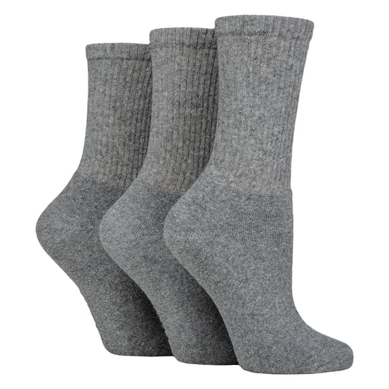Paquete de 3 calcetines deportivos de mujer lisos - Calcetines atléticos de algodón suave para el día a día - Image 1