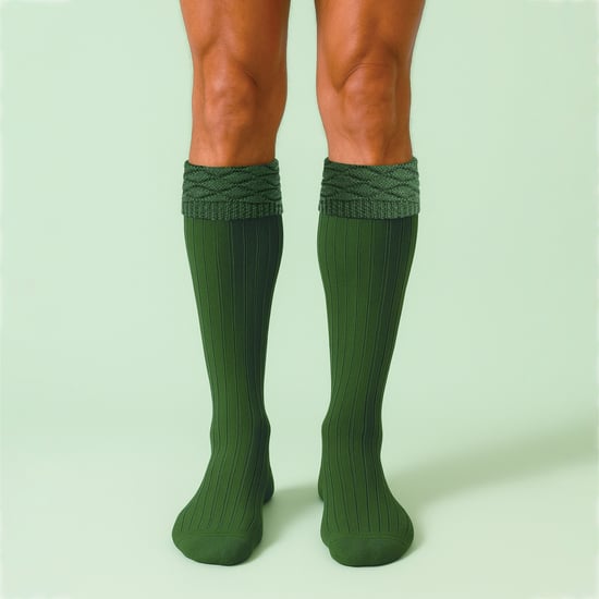 Calcetines de Lana Premium para Hombre hasta la Rodilla con Patrón de Diamantes y Puño Doblado - Image 4