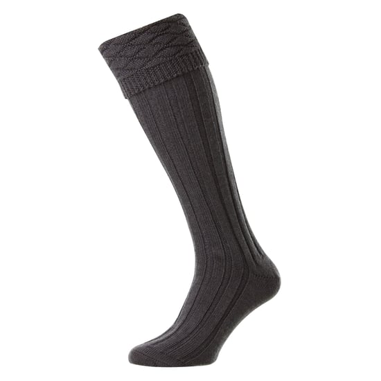 Calcetines de Lana Premium para Hombre con Patrón de Diamante hasta la Rodilla y Puño Dobrado - Image 2