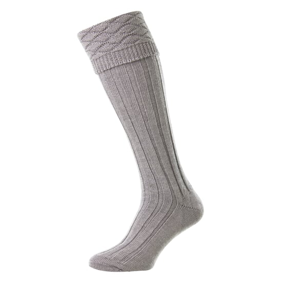 Calcetines de lana premium para hombre, hasta la rodilla, con patrón de diamante y vuelta en la parte superior. - Image 2