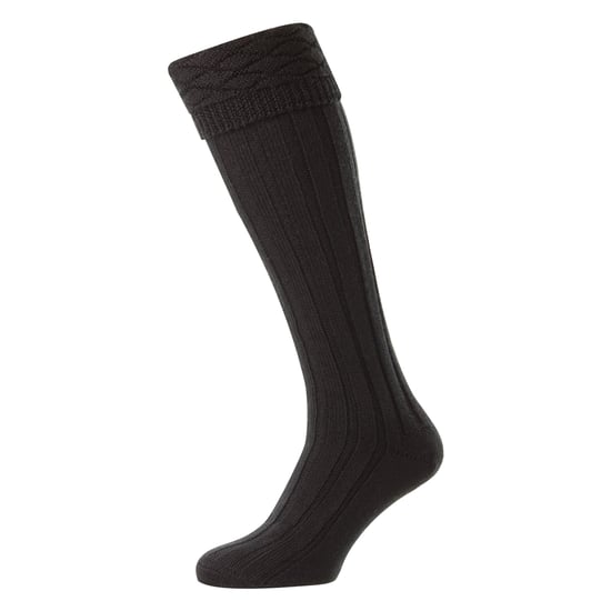 Calcetines de lana premium para hombres, hasta la rodilla, con patrón de diamantes y puño doblado. - Image 2