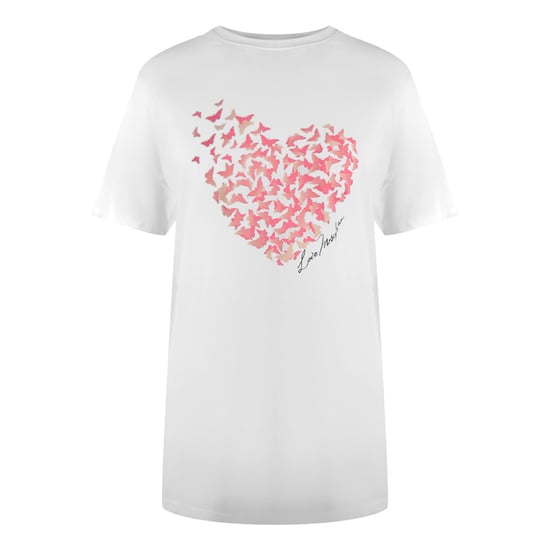 Camiseta Blanca Con Diseño De Corazón Flutter De Love Moschino - Image 1