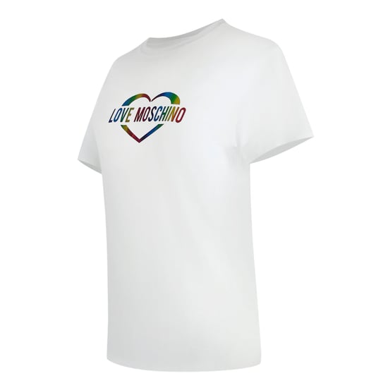Camiseta Blanca Con Logo De Corazón Multicolor De Love Moschino - Image 3