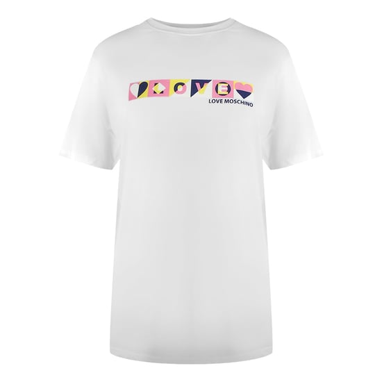 Camiseta Blanca Con Logo En Bloques De Color De Love Moschino - Image 1