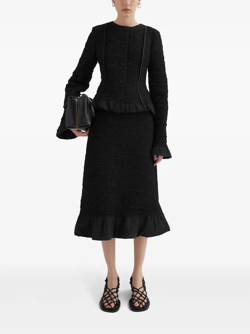 Chaqueta con puños y dobladillo Drap Negro - Image 1