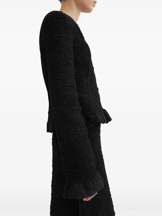 Chaqueta con puños y dobladillo Drap Negro - Image 3