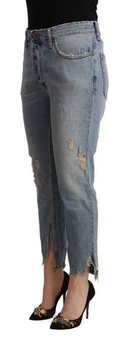 Jeans Boyfriend Cortos con Detalle Desgastado - Image 2
