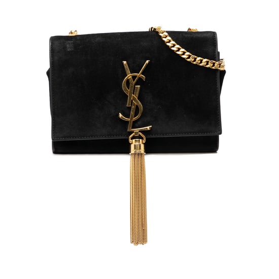 Bolso cruzado de ante pequeño de segunda mano con monograma Kate y borlas - Image 1