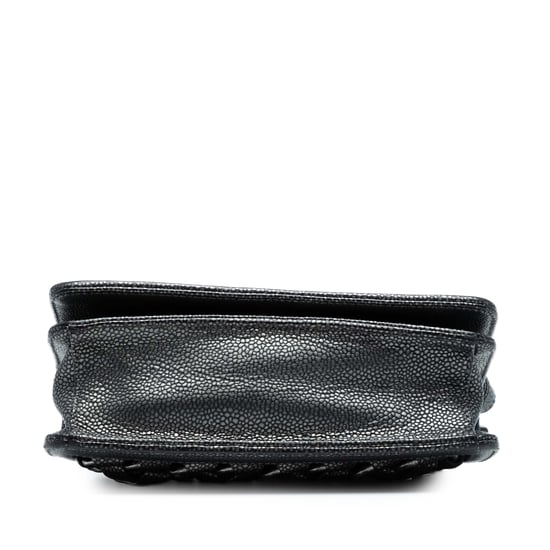 Bolso de mano de cadena entrelazada en caviar metálico Cc de segunda mano con strap - Image 3