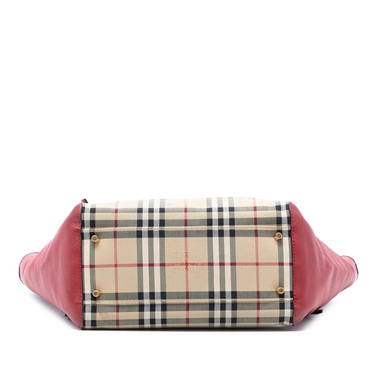 Tote Canterbury de Lona y Cuero con Estampado Haymarket Pequeño de Segunda Mano - Image 3