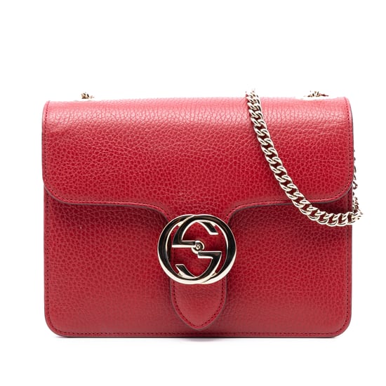 Cartera cruzada de piel de ternera de pequeño dólar de segunda mano con logo intrecciato G - Image 1