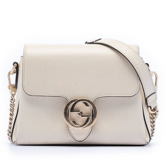 Cartera cruzada de piel de ternera de pequeño dólar de segunda mano con logo intrecciato G - Image 1