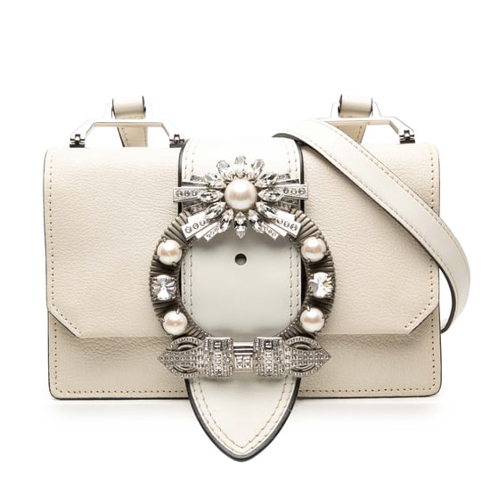 Cruzado de piel de cabra madras suave de segunda mano con cristal embellido - Image 1